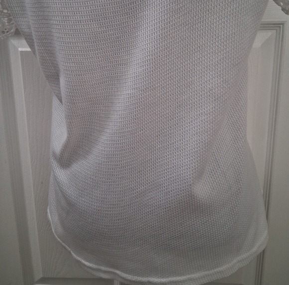 NWOT Waffle Knit White Lace Top  Size M - Picture 7 of 13